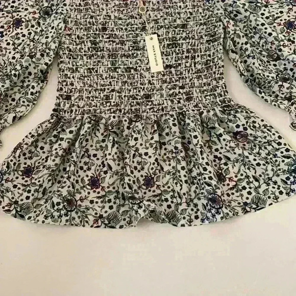 Max Studio smocked peasant blouse NWT size small - Picture 7 of 13